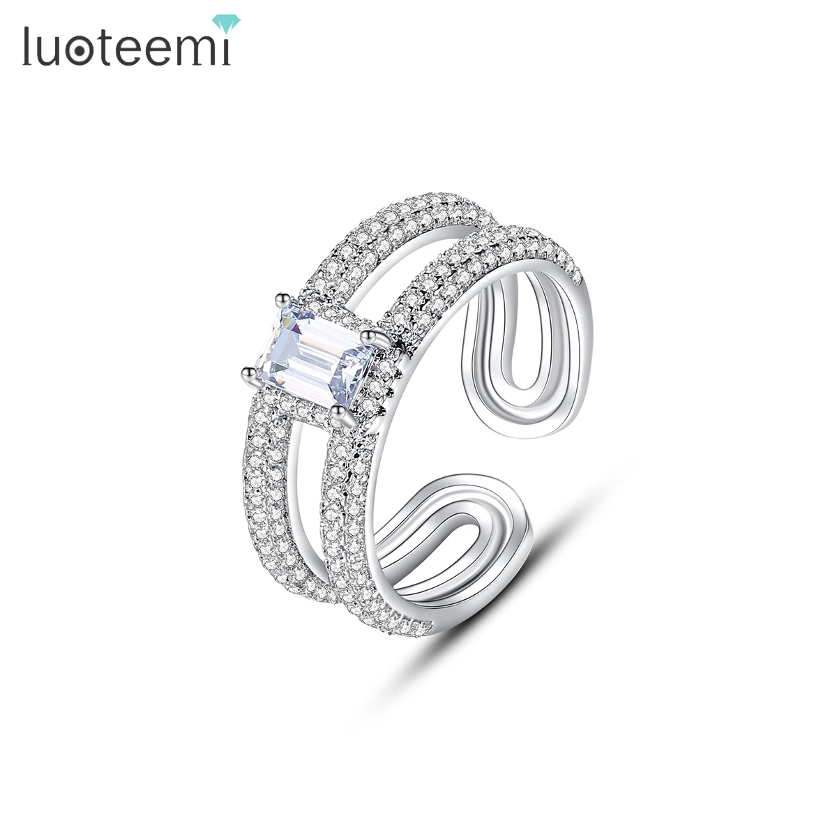 LUOTEEMI 90S Crystal Trendy Finger Zircon Luxury Punk Jewelry Iced Out Geometric Square Stone Woman Ring
LUOTEEMI 90S Crystal Trendy Finger Zircon Luxury Punk Jewelry Iced Out Geometric Square Stone Woman Ring