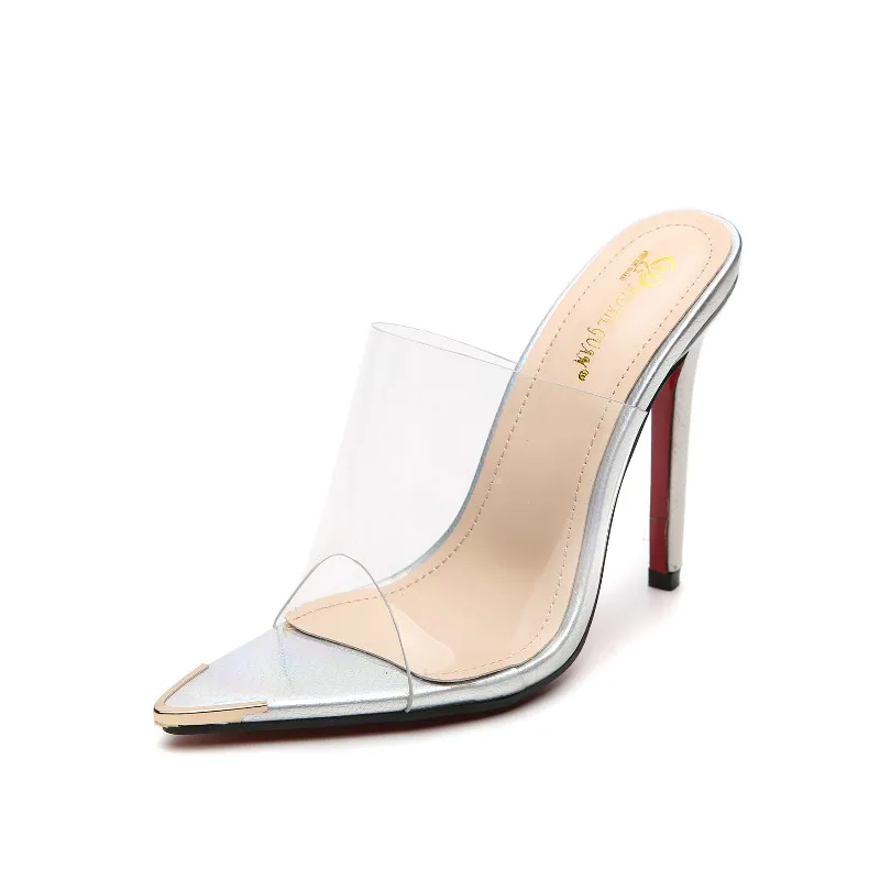 clear red bottom shoes