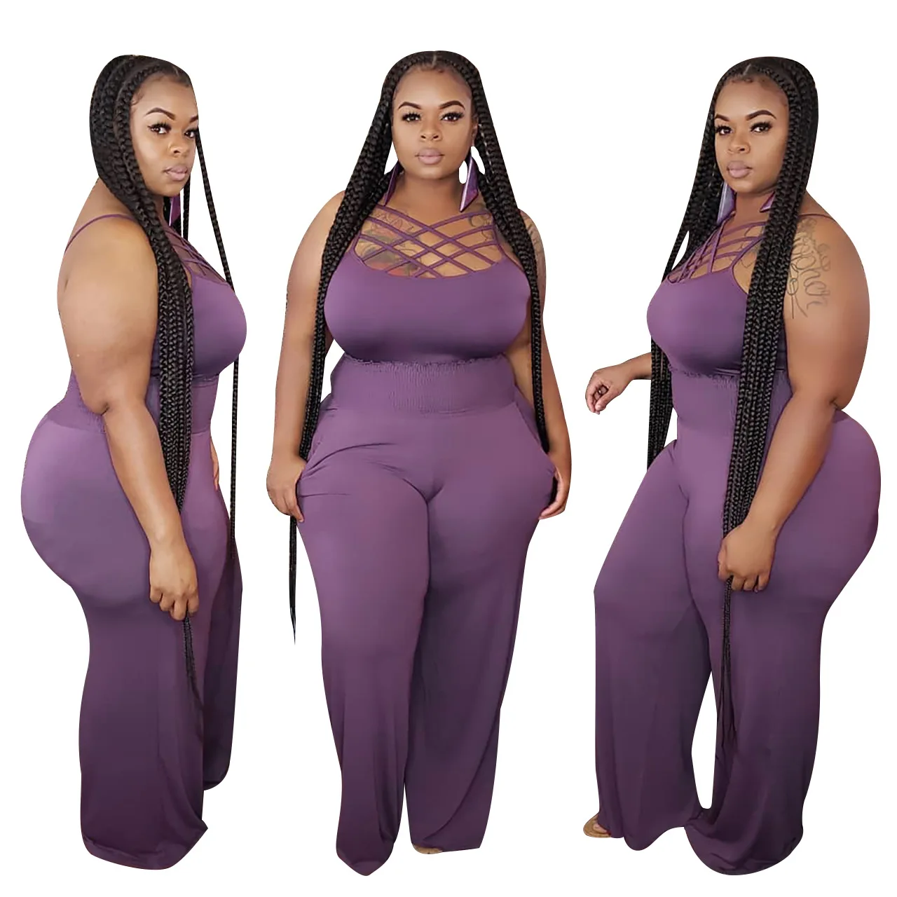 Plus Size Women's Clothing Solid Color Sling Wrap Chest Open Back Sexy Plus Size Jumpsuit, 2 colors
Plus Size Women's Clothing Solid Color Sling Wrap Chest Open Back Sexy Plus Size Jumpsuit, 2 colors