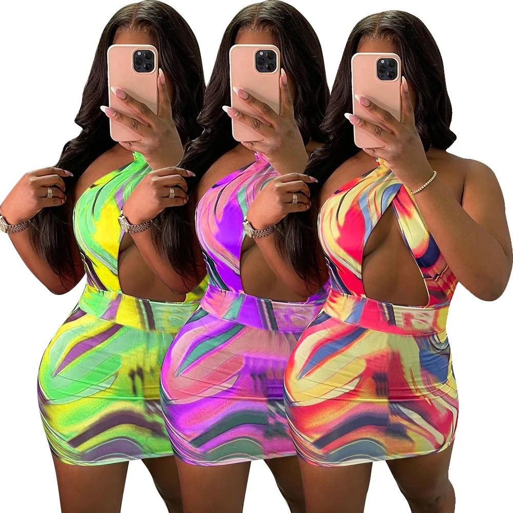 Women Dress Tie Dye Cut Out Midi Dresses Striped Sexy Clubwear Bodycon Backless 2021 Summer Women Sleeveless Casual Dress
Women Dress Tie Dye Cut Out Midi Dresses Striped Sexy Clubwear Bodycon Backless 2021 Summer Women Sleeveless Casual Dress