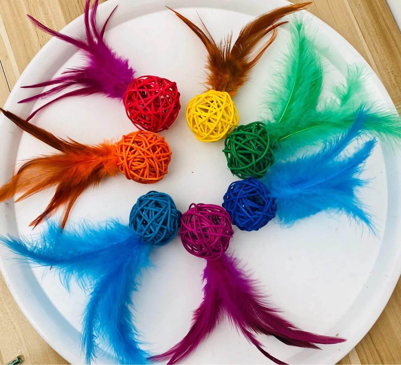 Cross-border Hot Sale Spot Cat Toy Sepak Takraw Feather Interactive Pet Cat Molar Stick Chewing Toy, Picture showed
Cross-border Hot Sale Spot Cat Toy Sepak Takraw Feather Interactive Pet Cat Molar Stick Chewing Toy, Picture showed
