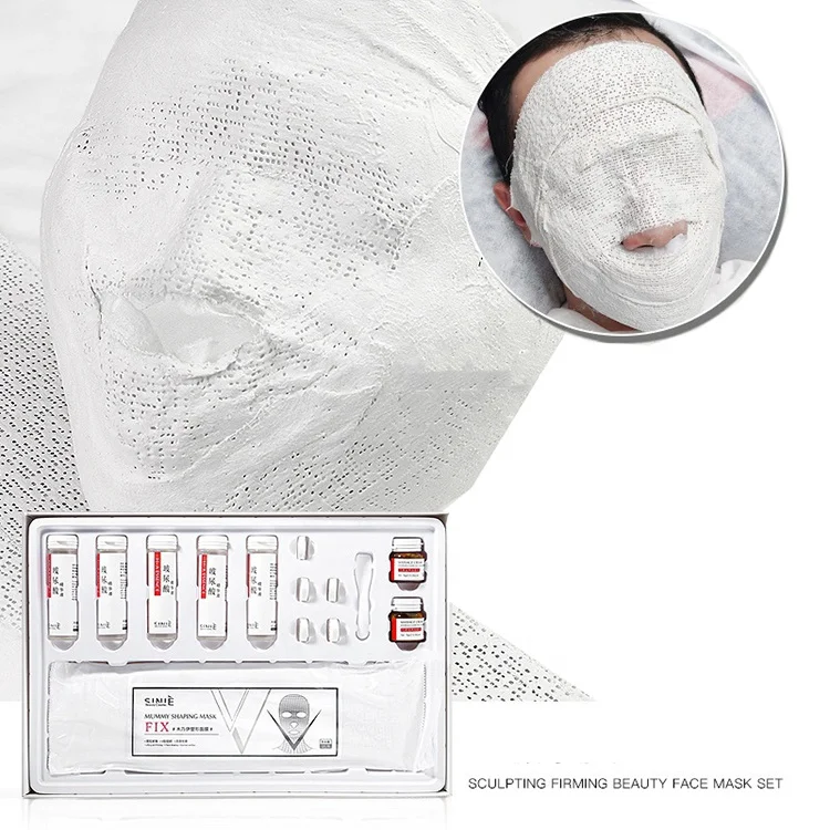 Beauty salon Remove wrinkle Firming lifting Mummy 5D sculpture V face shaping beauty facial mask kit
Beauty salon Remove wrinkle Firming lifting Mummy 5D sculpture V face shaping beauty facial mask kit