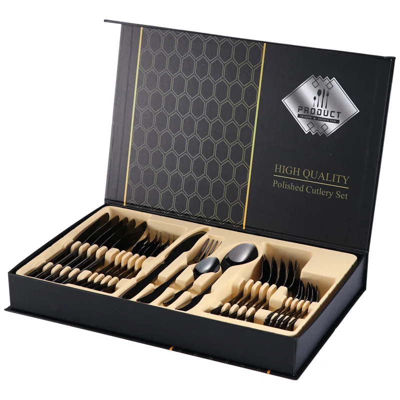 Hot Selling Gift Box Package Stainless Steel 24 PCs Cutlery Set For Wedding Party, Silver/gold/rose gold/rainbow/black
Hot Selling Gift Box Package Stainless Steel 24 PCs Cutlery Set For Wedding Party, Silver/gold/rose gold/rainbow/black