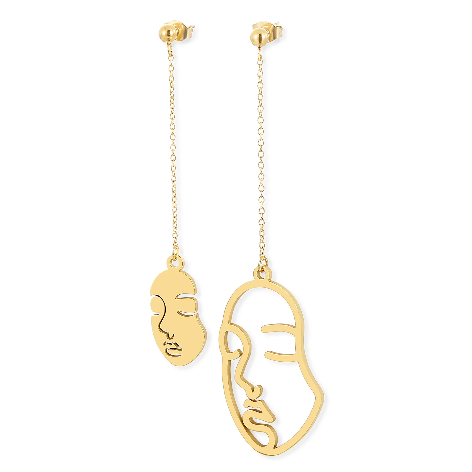 Europe and America stainless steel Face Earrings Art long pendant jewelry earrings women
Europe and America stainless steel Face Earrings Art long pendant jewelry earrings women