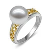 Engagement 14k gold diamond pearl ring designs for women pearl jewelry mounting