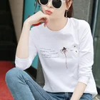 Fall 2019 new women's long sleeve T-shirt women Korean cotton