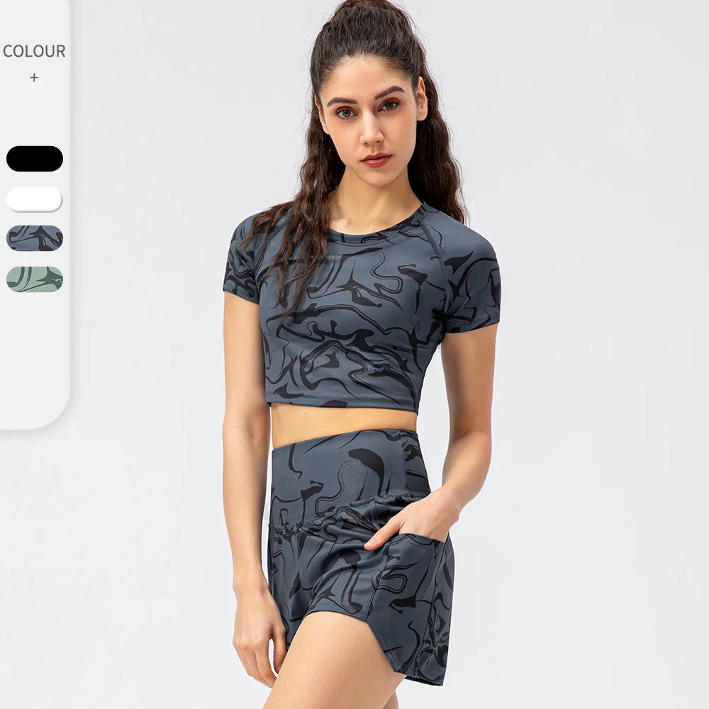 Special Design Widely Used Ropa Deportiva Mujer Set Printed Crew Neck Short Sleeve Tennis Uniforms Fitness Shorts Sports Sets
Special Design Widely Used Ropa Deportiva Mujer Set Printed Crew Neck Short Sleeve Tennis Uniforms Fitness Shorts Sports Sets