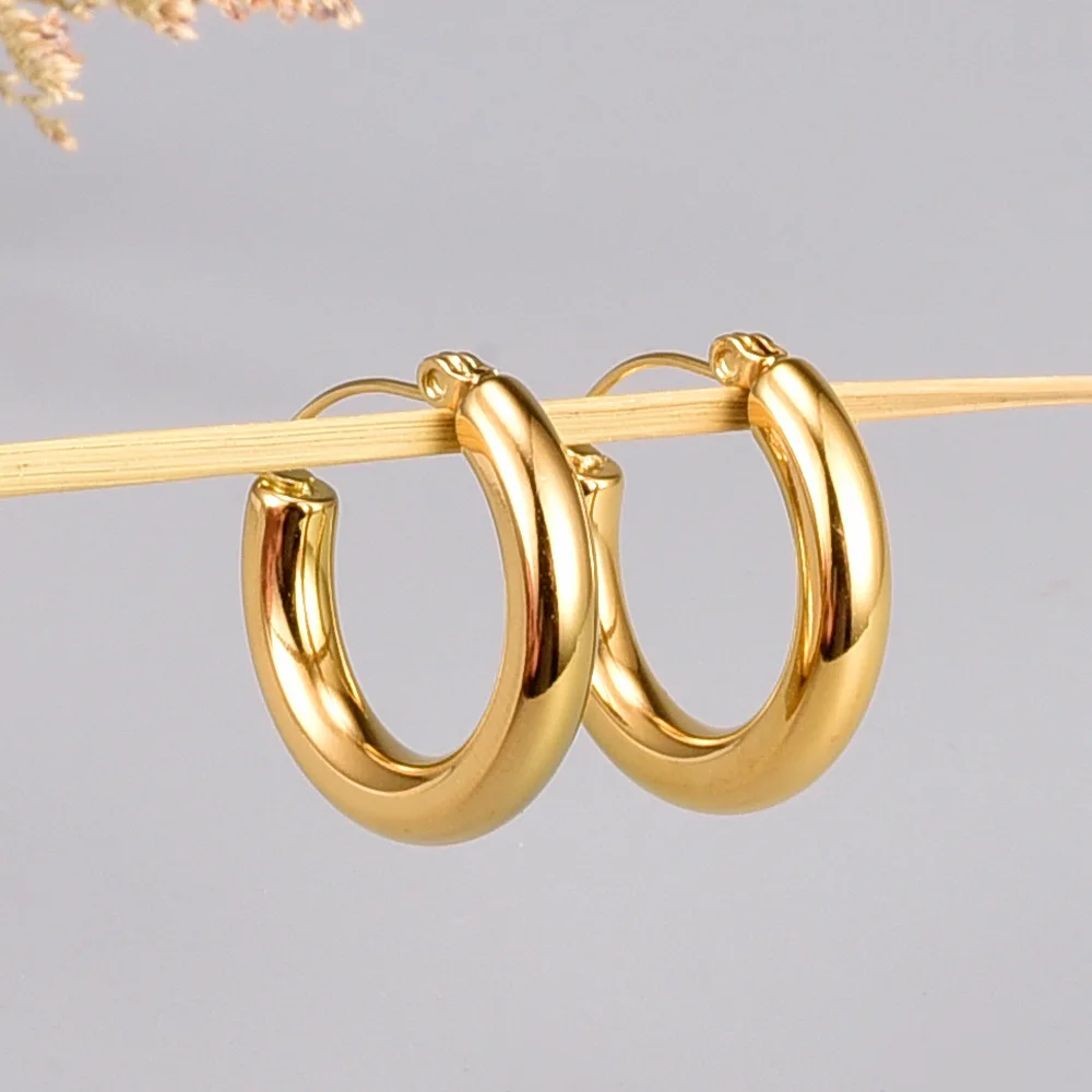 High Polished Antique Gold Round Circle Hoop Earrings Solid Chunky Stainless Steel Hoop Earrings Fashion Jewelry 
High Polished Antique Gold Round Circle Hoop Earrings Solid Chunky Stainless Steel Hoop Earrings Fashion Jewelry