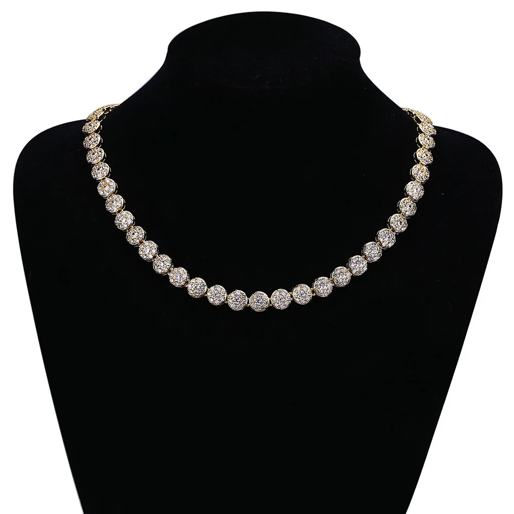 European and American style gold-plated necklace with zircon, hip-hop punk round gold necklace
European and American style gold-plated necklace with zircon, hip-hop punk round gold necklace