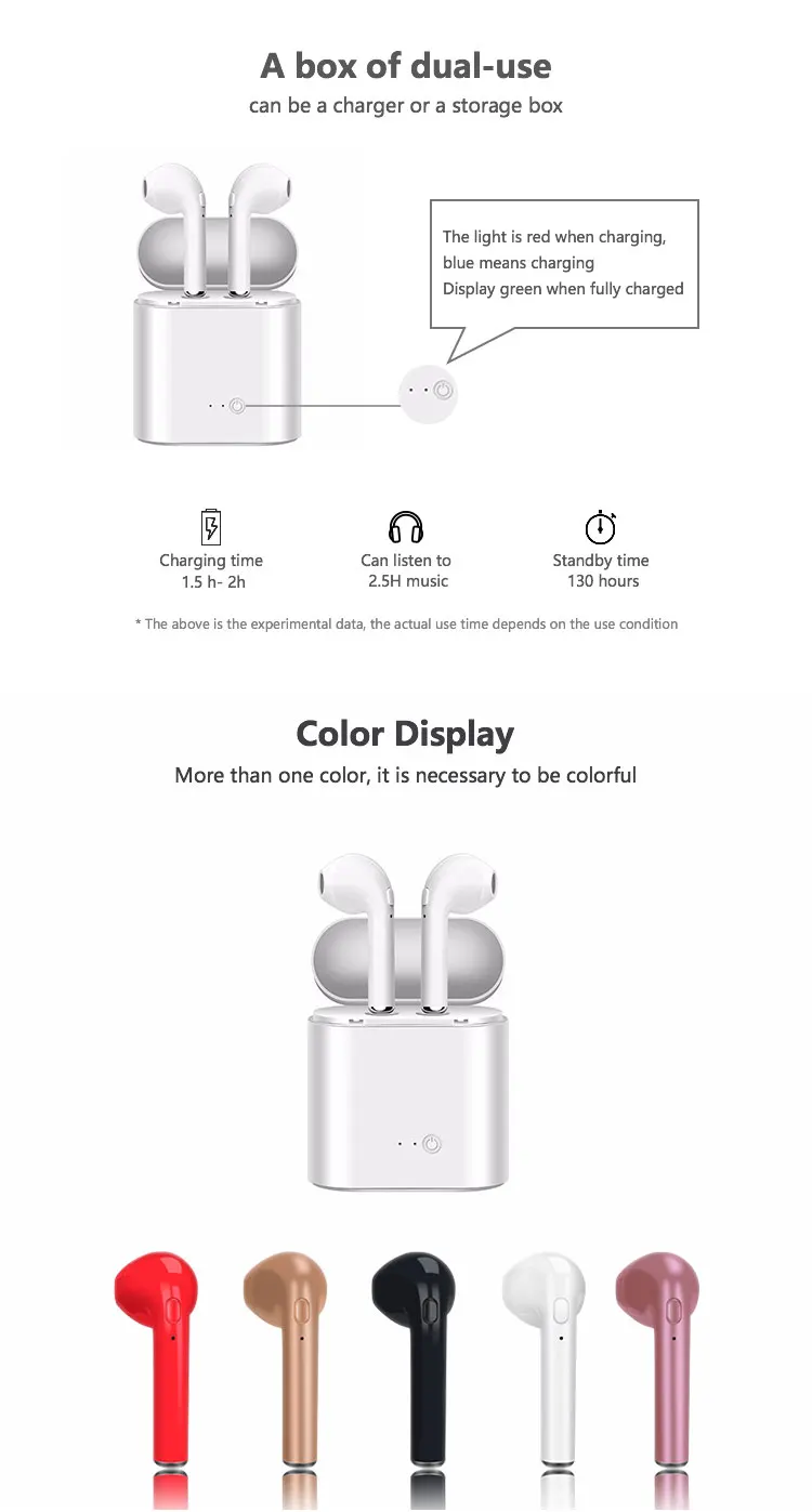 Free Shipping I7s Mini Wireless Headphones Bluetooths V5.0 Earphones Twins TWS Earbuds - ANKUX.COM