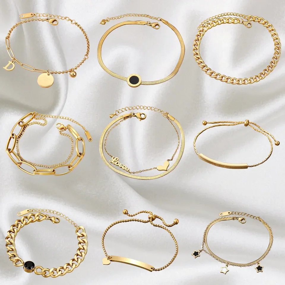 Fashion Jewelry Bracelets Wholesale Adjustable Designer 18K Gold Plated Stainless Steel Chain Bracelet Women
Fashion Jewelry Bracelets Wholesale Adjustable Designer 18K Gold Plated Stainless Steel Chain Bracelet Women