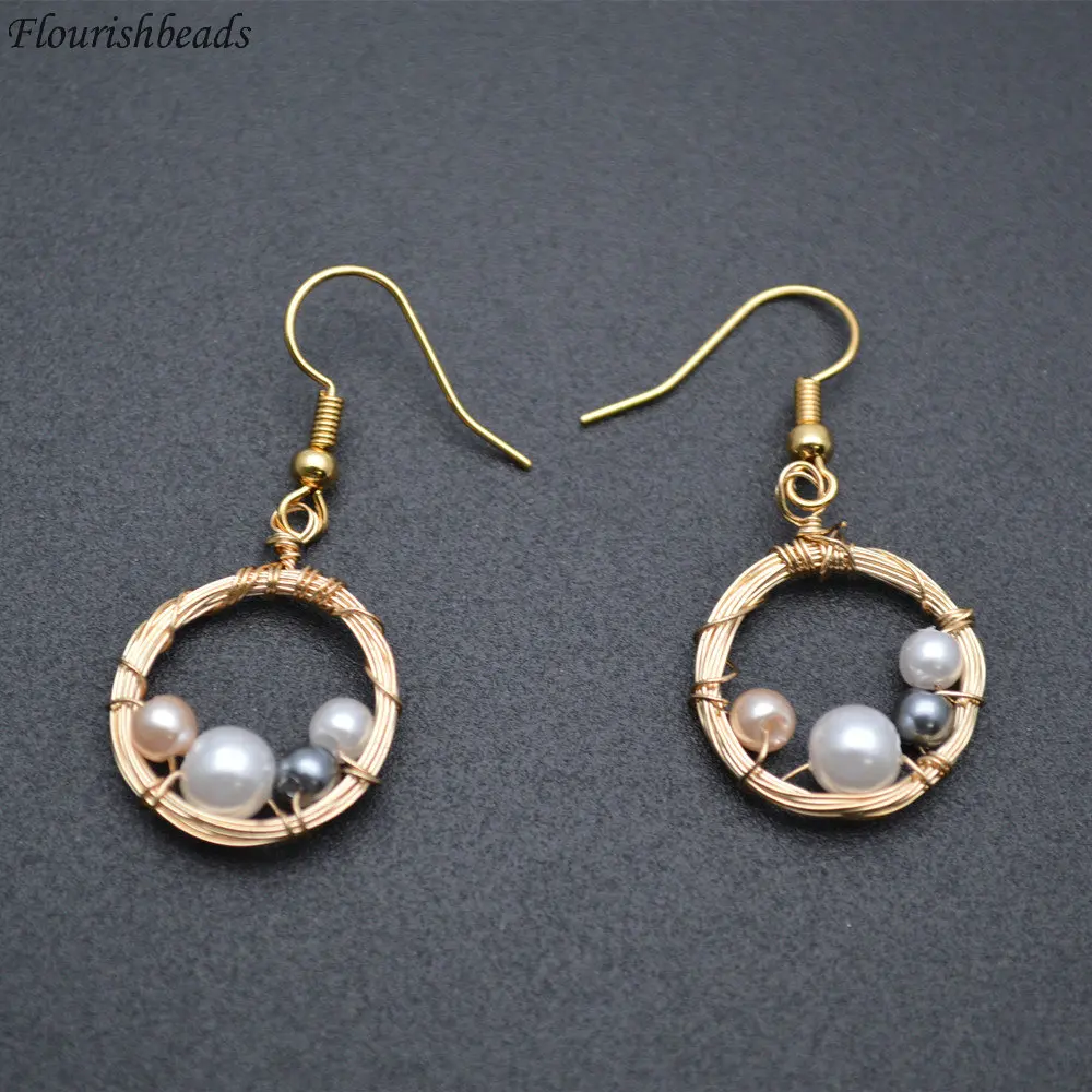 Natural Shell Copper Wire Wrapped Circle Shape Gold Color Dangle Earrings Chic Women Party Fashionable Jewelry Gift
Natural Shell Copper Wire Wrapped Circle Shape Gold Color Dangle Earrings Chic Women Party Fashionable Jewelry Gift