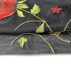 Rose Harvest Nylon Mesh Multi Color Rose Designborder Embroidery For Dress Women