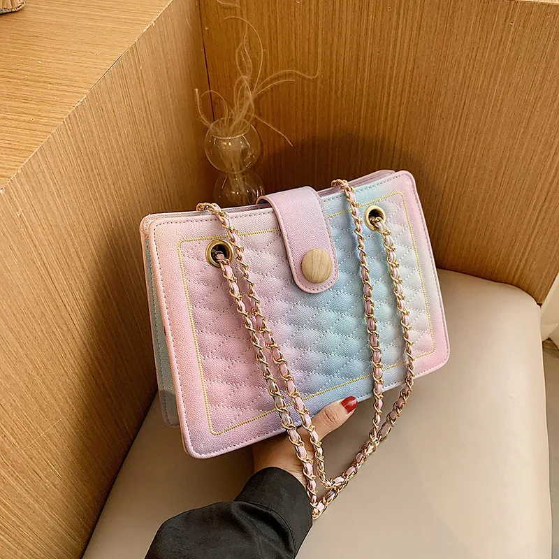 Fashion square shoulder handbags messenger bags with rhombus lattice, 2 colors 
Fashion square shoulder handbags messenger bags with rhombus lattice, 2 colors