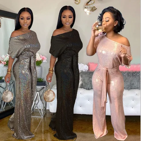 Z19Fall 3colors ladies clothes party glitter shinny sequin bodycon wide leg pants belted one piece romper jumpsuit
Z19Fall 3colors ladies clothes party glitter shinny sequin bodycon wide leg pants belted one piece romper jumpsuit