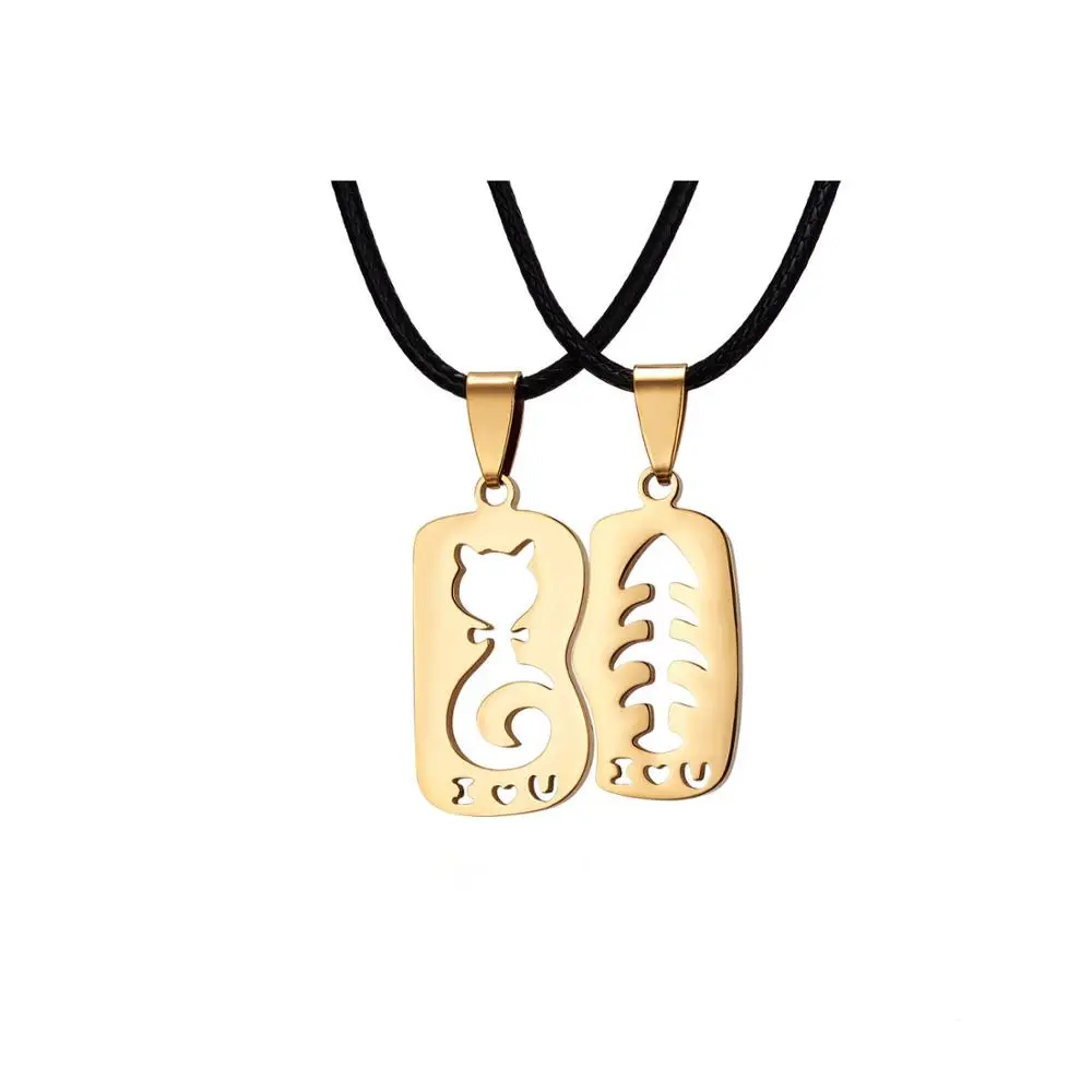 Cute Stainless steel Couple Cat and fish Pendant Necklace for women Best Valentine's Day Gift, Silver;gold.
Cute Stainless steel Couple Cat and fish Pendant Necklace for women Best Valentine's Day Gift, Silver;gold.