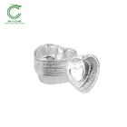 100ml Heart-shaped Aluminum Foil Bakery Cake Cup/pudding cups with Lid