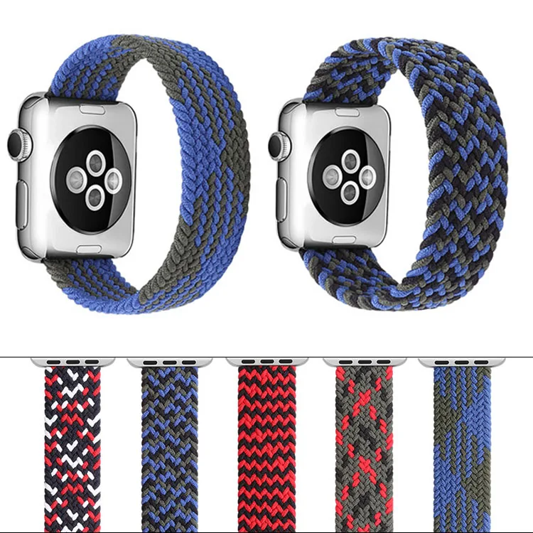 

2021 New Arrival Hot Product Braided Solo Loop Strap For Apple Watch Series 6 Elastic Braided for iWatch Series SE 5 4 3, Optional