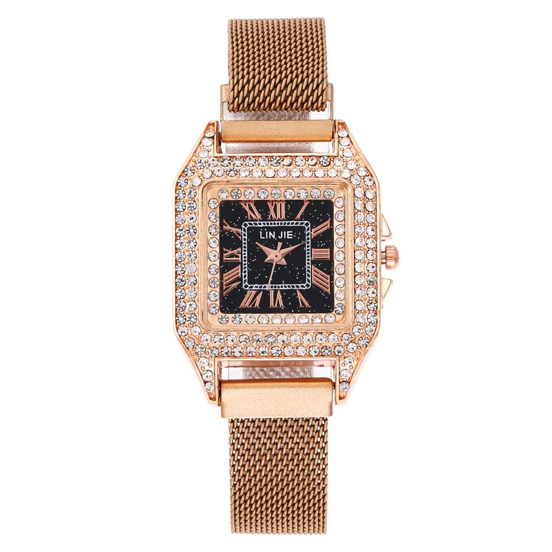Hot style new double diamond-set square dial women's magnetite watch hot - selling magnet quartz women's watch, 7 colors
Hot style new double diamond-set square dial women's magnetite watch hot - selling magnet quartz women's watch, 7 colors