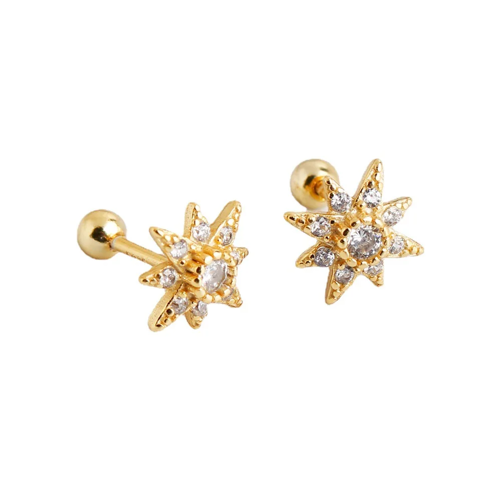 fashion 925 Silver gold plated star shape cz crystal earrings gold plated piercing stud earring for women
fashion 925 Silver gold plated star shape cz crystal earrings gold plated piercing stud earring for women