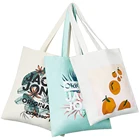 customized recycle organic cotton canvas tote shopping bag with print logo promotional supplier