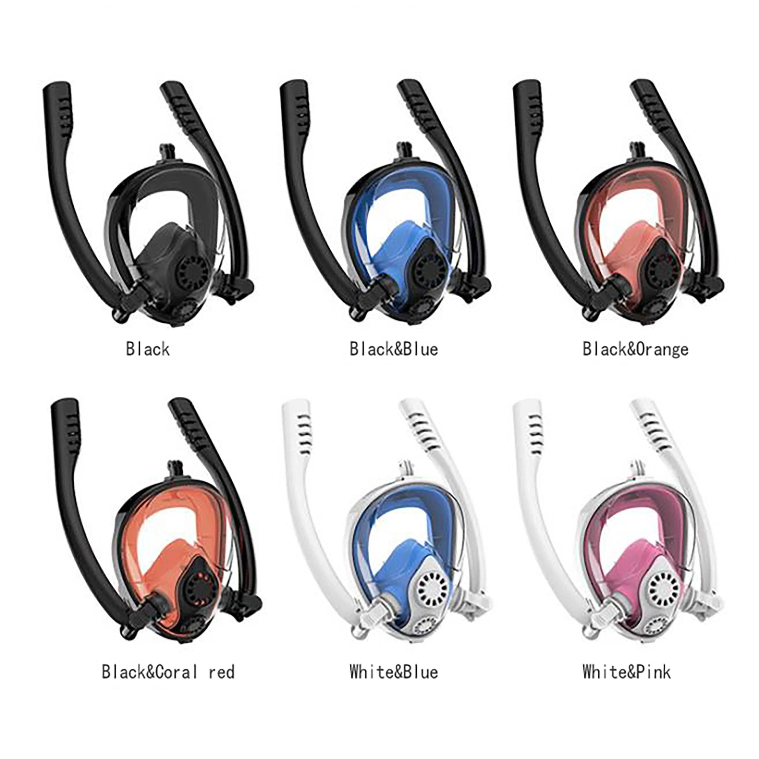 Multicolor Adult Full Face Double Snorkel Mask 360 Degree Professional Diving Equipment Full Face Diving Mask and Snorkel Set
Multicolor Adult Full Face Double Snorkel Mask 360 Degree Professional Diving Equipment Full Face Diving Mask and Snorkel Set