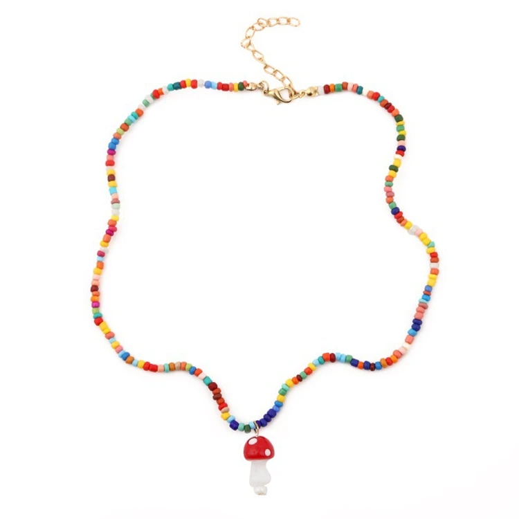 NUORO Handmade Rainbow Clavicle Chain Women Girls Summer Party Jewelry Bijoux Cute Mushroom Rice Seed Beaded Pendant Necklace
NUORO Handmade Rainbow Clavicle Chain Women Girls Summer Party Jewelry Bijoux Cute Mushroom Rice Seed Beaded Pendant Necklace