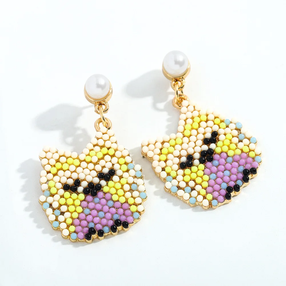 Wholesale 2021 Fashion Cute Girls Earrings Bohemian Colored Rice Beads Cat Shaped Pearl Stud Earrings, Like picture
Wholesale 2021 Fashion Cute Girls Earrings Bohemian Colored Rice Beads Cat Shaped Pearl Stud Earrings, Like picture