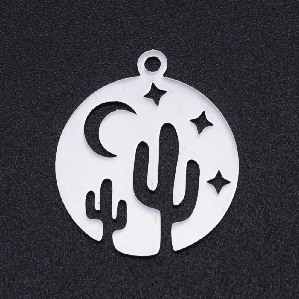 5Pcs/Bag Round Hollow Out Cactus Moon Star Pendant Female Fashion Stainless Steel Jewelry Accessories Diy Round Pendant
5Pcs/Bag Round Hollow Out Cactus Moon Star Pendant Female Fashion Stainless Steel Jewelry Accessories Diy Round Pendant