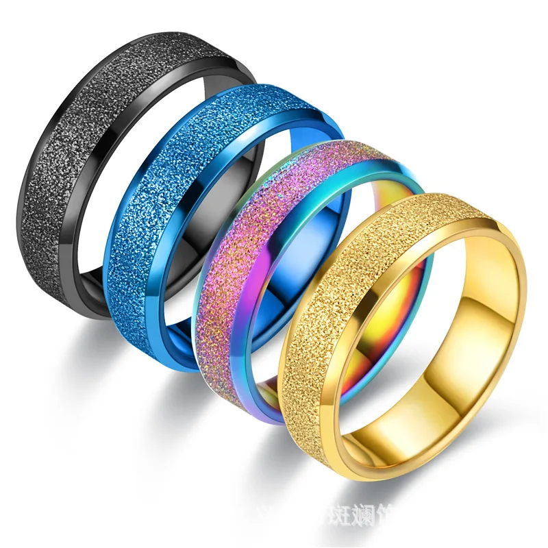 Factory Hot Selling Fashion 6MM Multicolor Men's Matter Titanium Steel Rings Frosted Stainless Steel Rings
Factory Hot Selling Fashion 6MM Multicolor Men's Matter Titanium Steel Rings Frosted Stainless Steel Rings