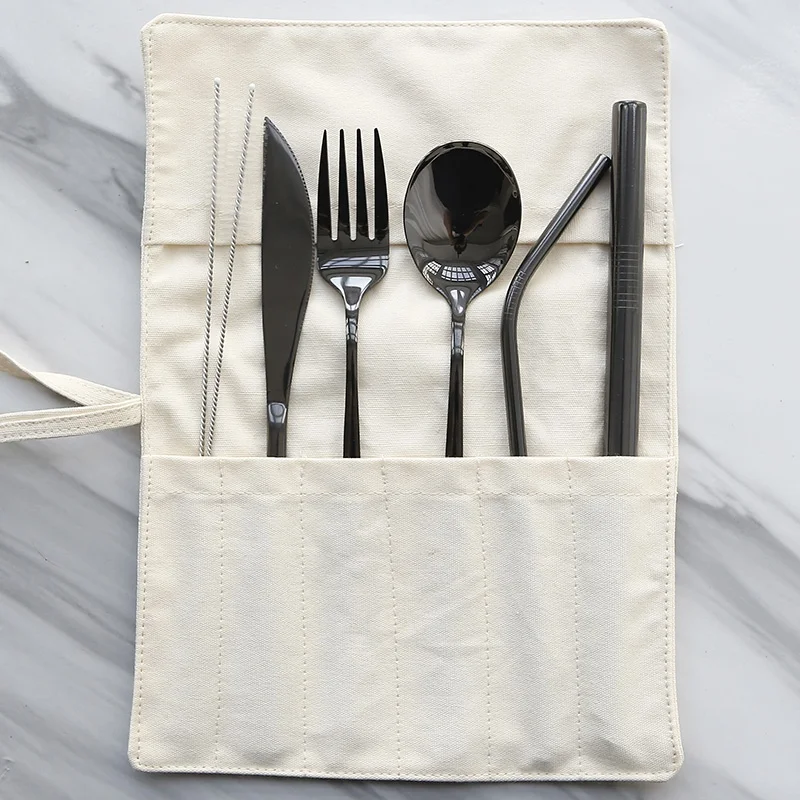 18/8 Food Grade Stainless Steel Travel Eco Friendly Portable Flatware Camping Cutery Set, Black
18/8 Food Grade Stainless Steel Travel Eco Friendly Portable Flatware Camping Cutery Set, Black