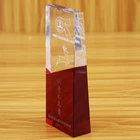 Sell like hot cakes with hu red laser engraving crystal trophy MEDALS customization