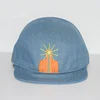 Custom plain denim soft short brim snapback baseball cap flip up brim hat