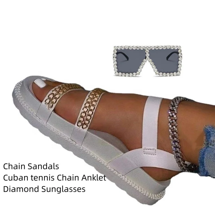 2021 Iced Out Jewelry Tennis Chain cuban Anklet chain sandals and matching sunglasses shades sets ny purse for women and ladies, White,black,brown,pink
2021 Iced Out Jewelry Tennis Chain cuban Anklet chain sandals and matching sunglasses shades sets ny purse for women and ladies, White,black,brown,pink