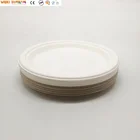 Compostable 9 Inch Natural Color Plate made from Bagasse Sugarcane Fiber - 125 Counts