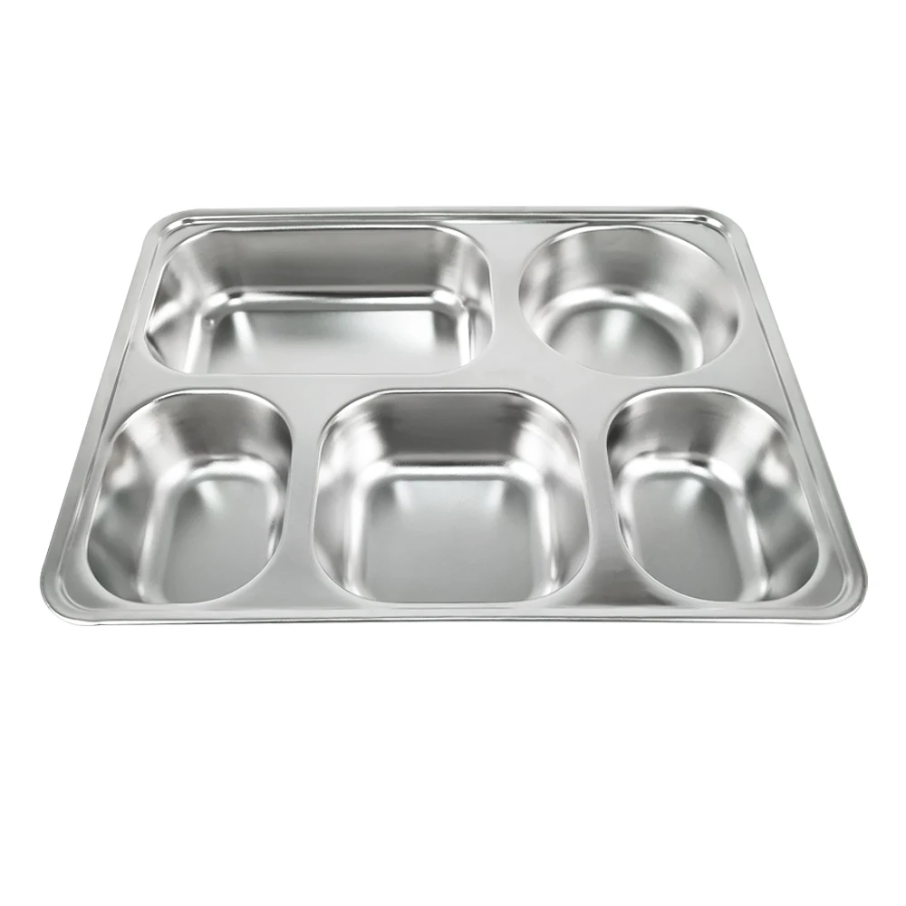 Food Grade 304 Stainless Steel Lunch Tray School Canteen Divided Dining Plate With Lids, Silver
Food Grade 304 Stainless Steel Lunch Tray School Canteen Divided Dining Plate With Lids, Silver