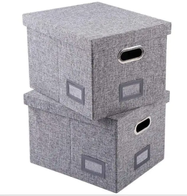 Durable Grey Linen Fabric Fold-able Office Collapsible Folding File Storage Organizer Box
Durable Grey Linen Fabric Fold-able Office Collapsible Folding File Storage Organizer Box