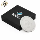 Shuanghua custom 3d emboss matte silver metal souvenir award medallion coin