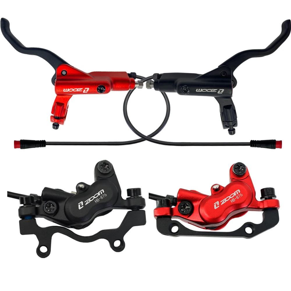 ZOOM 4 pistons sensor control disc brake electric bicycle brake lever e-bike brake caliper ebike power cut off brake set, Black/red
ZOOM 4 pistons sensor control disc brake electric bicycle brake lever e-bike brake caliper ebike power cut off brake set, Black/red