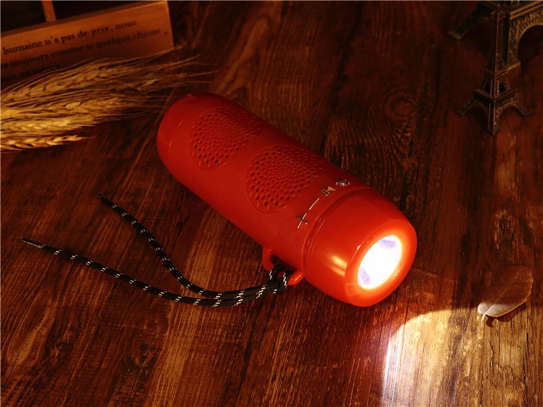 J18 1200MA 10W BT TF U dish FM handfree call TWS flashlight portable mini wireless speaker - ANKUX.COM
