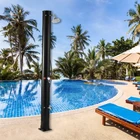New products black color garden outdoor swimming pool thermostatic solar shower in pool