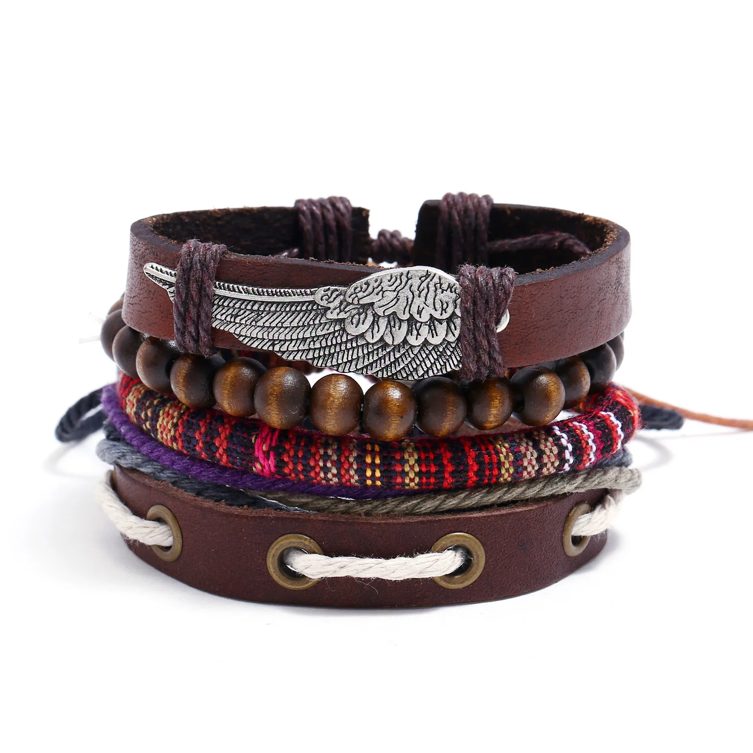 Fashionable Retro Leather Bracelet Personalized Beaded Woven Multilayer Leather European and American Men's Bracelet
Fashionable Retro Leather Bracelet Personalized Beaded Woven Multilayer Leather European and American Men's Bracelet