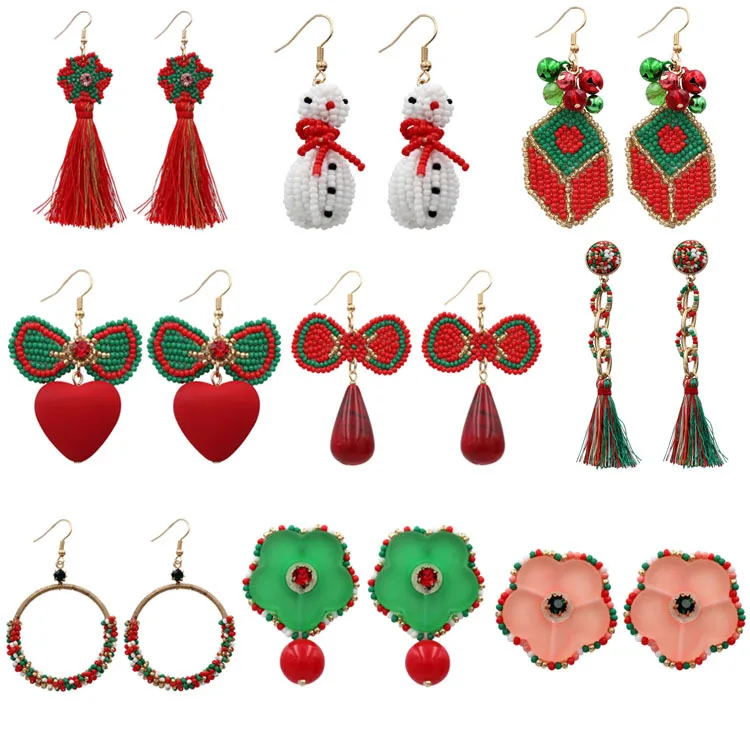 Fashion New Christmas Style Earrings Creative Christmas Bead Drop Earrings For Women Party Jewelry Gifts, Colorful
Fashion New Christmas Style Earrings Creative Christmas Bead Drop Earrings For Women Party Jewelry Gifts, Colorful