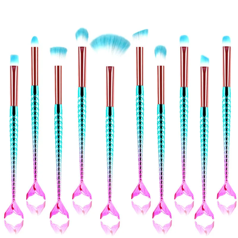 High Quality Fan Brushes Makeup 10pcs Mermaid Thin Handle Make Up Brush Set, Multiple color
High Quality Fan Brushes Makeup 10pcs Mermaid Thin Handle Make Up Brush Set, Multiple color