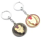 custom round ironman metal rubber keychain mask marvel iron man rotary key chain