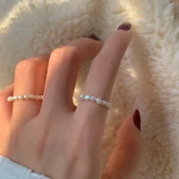 

Multi Beaded Pearl Rings Natural Freshwater Pearl Geometric Rings for Women Continuous Circle Minimalist Ring 2020 Boho Jewelry