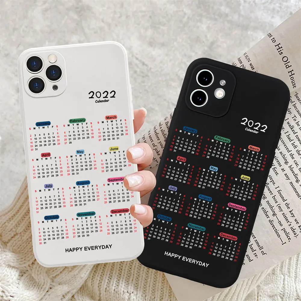 2022 Calendar Phone Case For iPhone 11 12 13 Pro Max mini X XR XS MAX Clear TPU Shockproof Back Cover For iPhone 7 8 Plus Case
2022 Calendar Phone Case For iPhone 11 12 13 Pro Max mini X XR XS MAX Clear TPU Shockproof Back Cover For iPhone 7 8 Plus Case