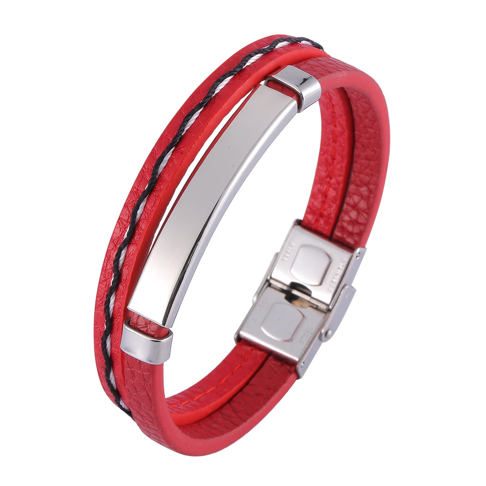 Fashion Double Layer Leather Rope Bracelet Men Women Handmade Bangle Stainless Steel Charm Wristband Jewelry Accessories SP1211
Fashion Double Layer Leather Rope Bracelet Men Women Handmade Bangle Stainless Steel Charm Wristband Jewelry Accessories SP1211