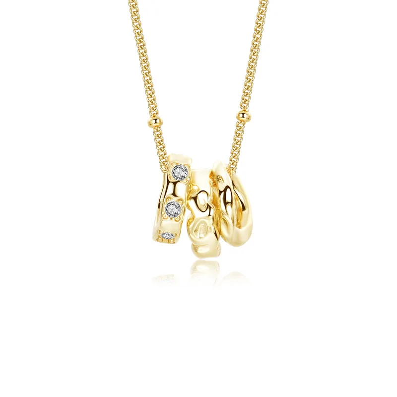 VIANRLA 925 Sterling Silver Necklace Three Rings Zircon Pendant Luxury Elegant 18K Gold Plated Necklace For Women Jewelry Gifts
VIANRLA 925 Sterling Silver Necklace Three Rings Zircon Pendant Luxury Elegant 18K Gold Plated Necklace For Women Jewelry Gifts