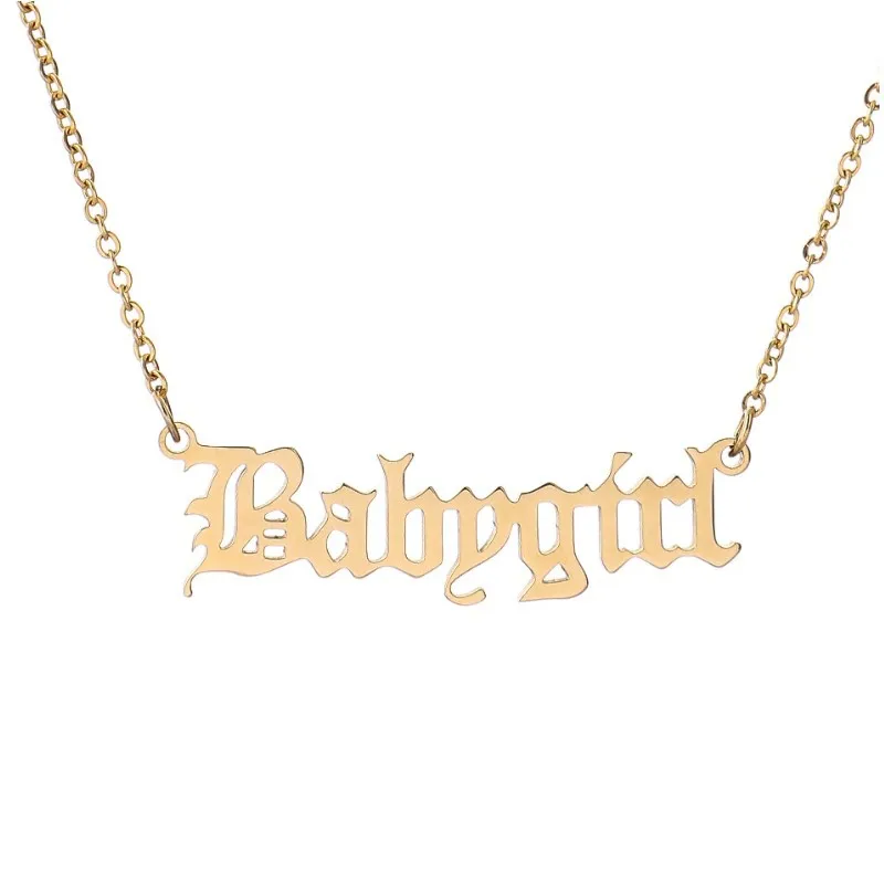 WIIPU 2020 New Fashion Gothic Punk Girls Stainless Steel Letter Necklaces Women Old English Necklace Babygirl Choker, Gold,silver,black
WIIPU 2020 New Fashion Gothic Punk Girls Stainless Steel Letter Necklaces Women Old English Necklace Babygirl Choker, Gold,silver,black